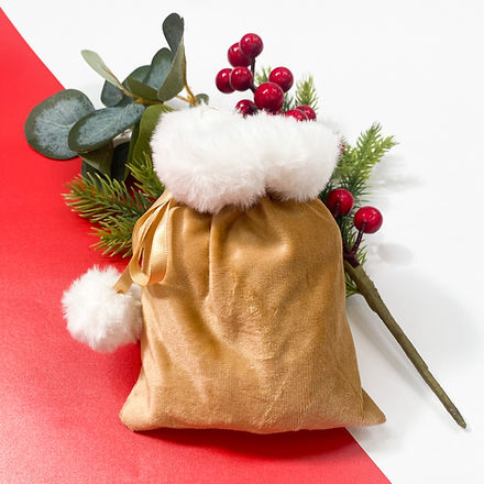Velvet Christmas Bag - Gold