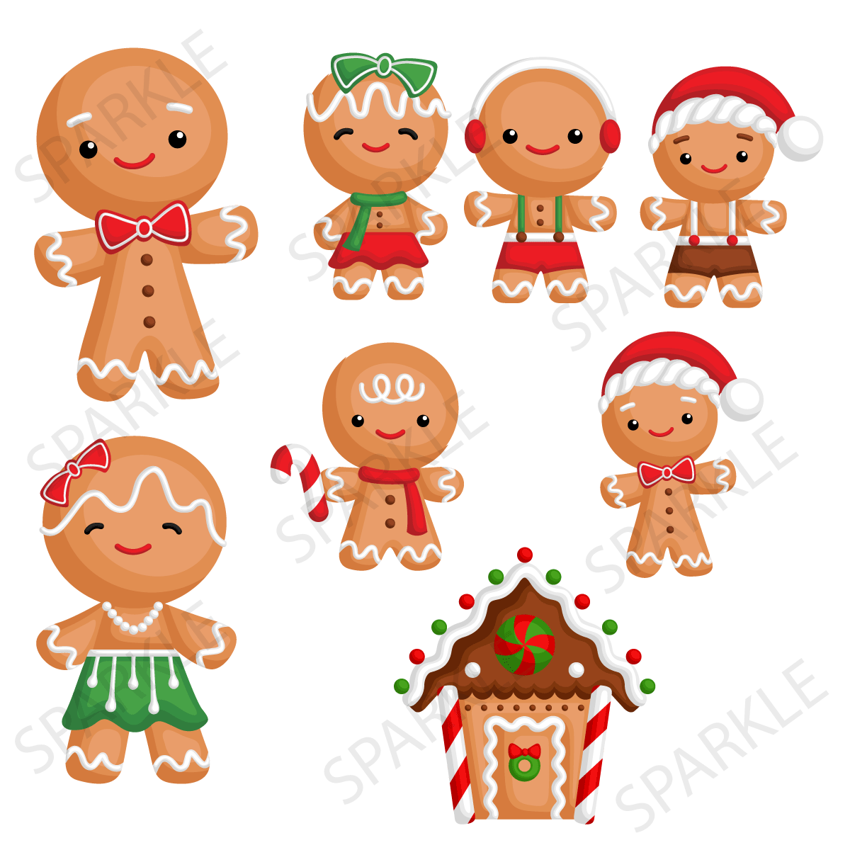 Gingerbread Decals (set of 4)