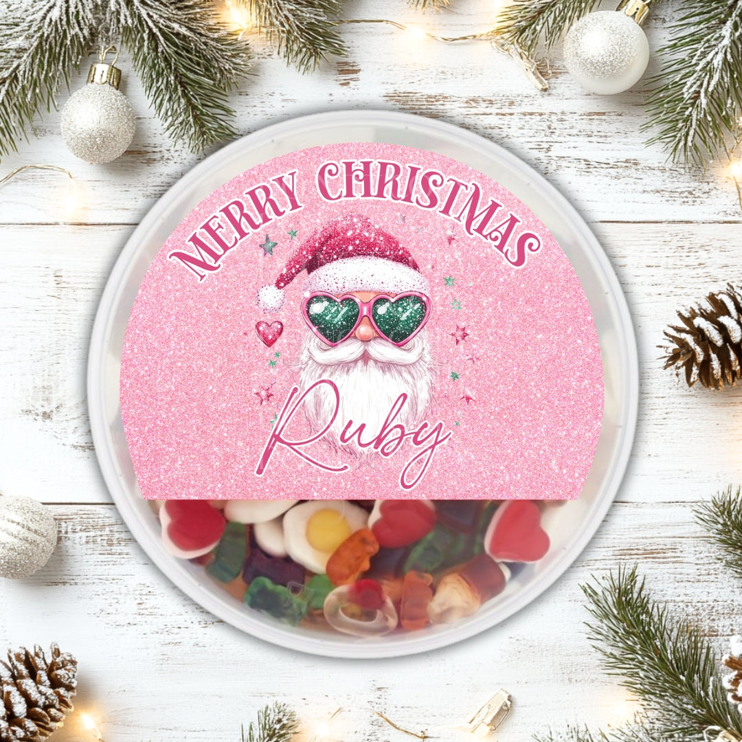 Sweet Tub Decal - Pink Santa