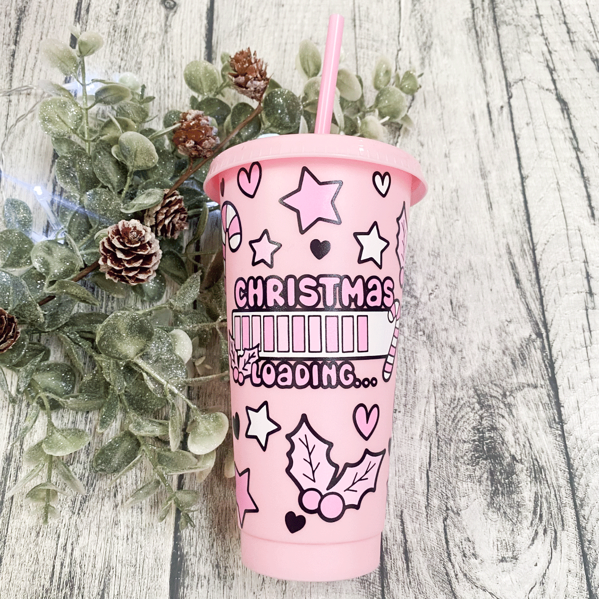 Christmas Loading Coldcup Wrap - Pink