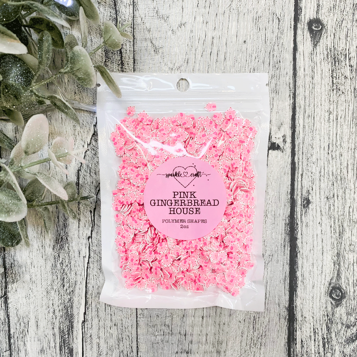 Pink Gingerbread House - Polymer Clay Slices