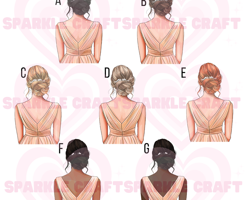 LARGE Peach Dress Bridesmaid Decal