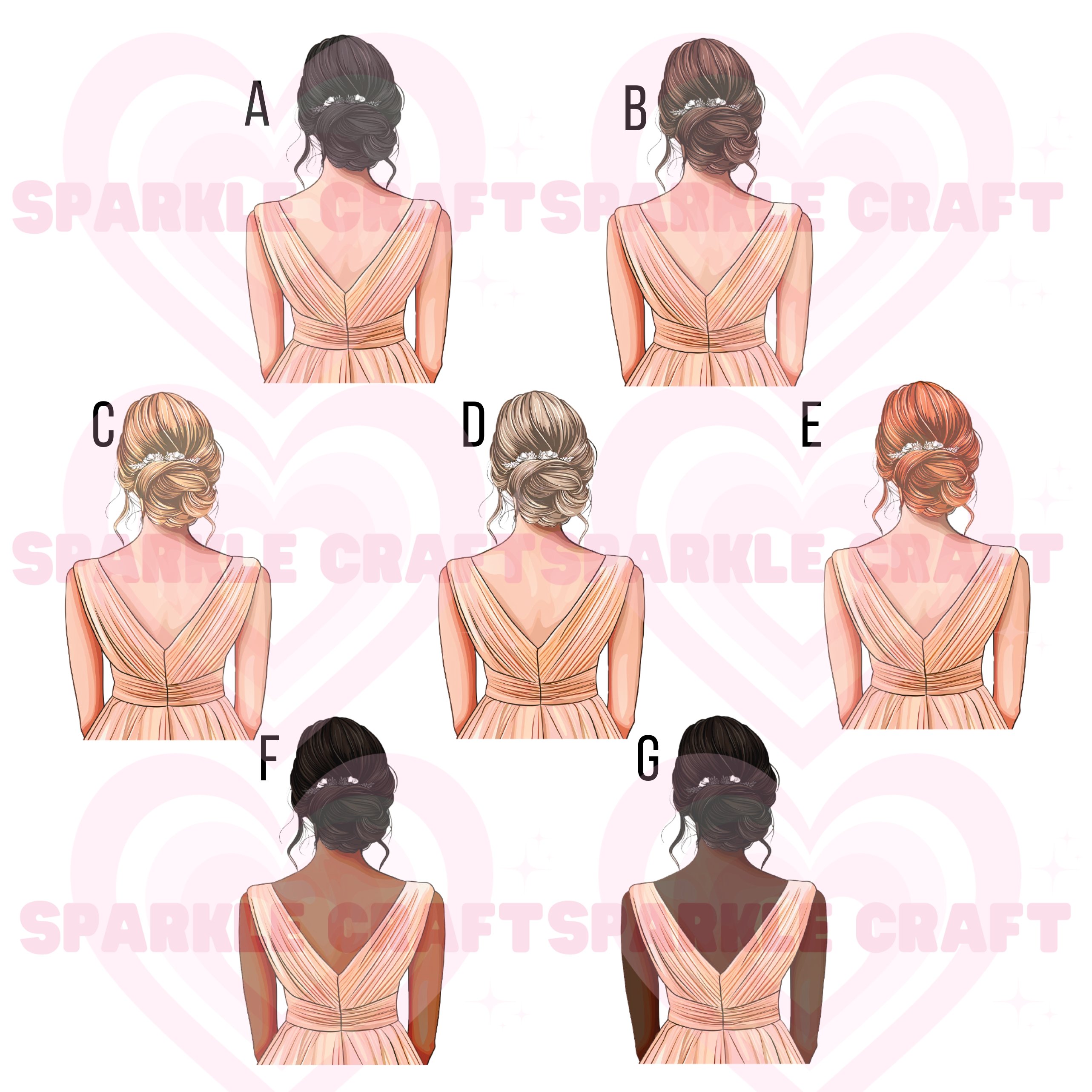 Peach Dress Bridesmaid Decal