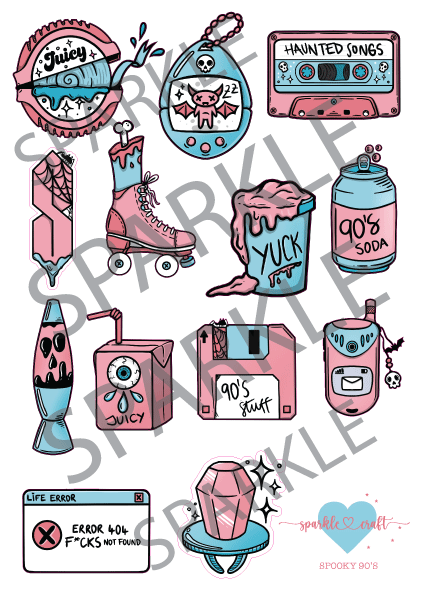 Spooky 90's Decal Sheet