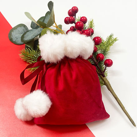 Velvet Christmas Bag - Red