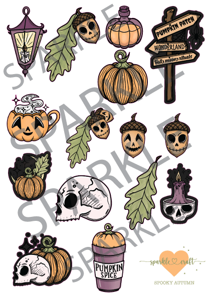 Spooky Autumn Decal Sheet