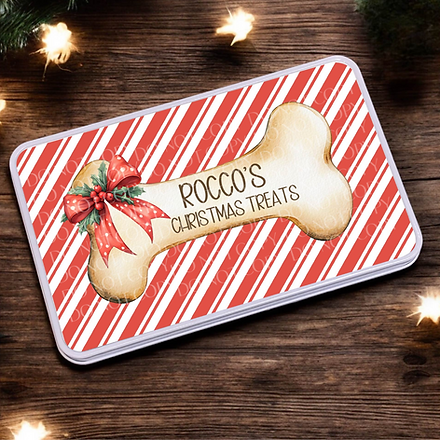 Tin Decal - Red & Green Bow