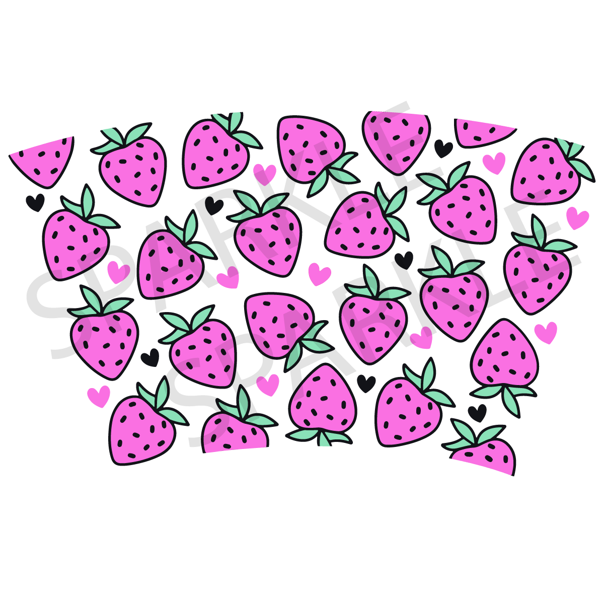 Pink Strawberry 24oz Wrap
