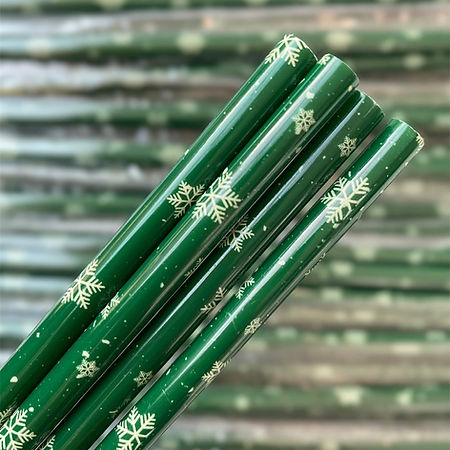 Green Snowflake Straw