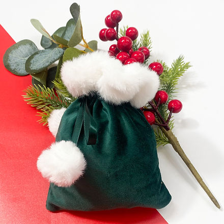 Velvet Christmas Bag - Green