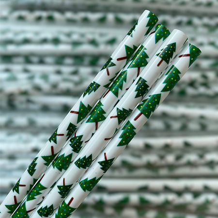 White Christmas Tree Straw