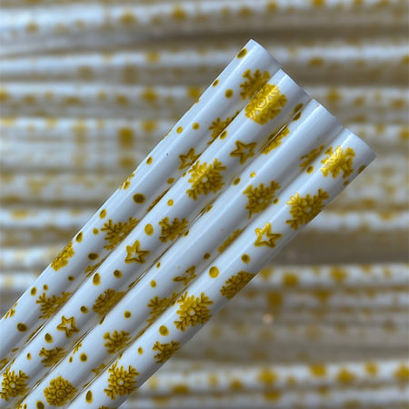 Gold Snowflake Straw