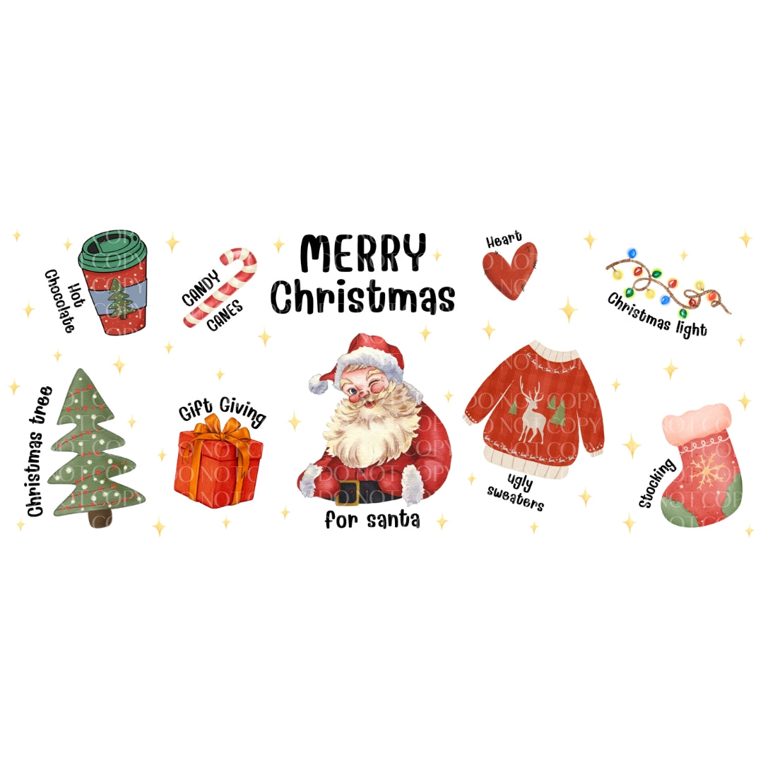 UVDTF - 16oz Merry Christmas Santa