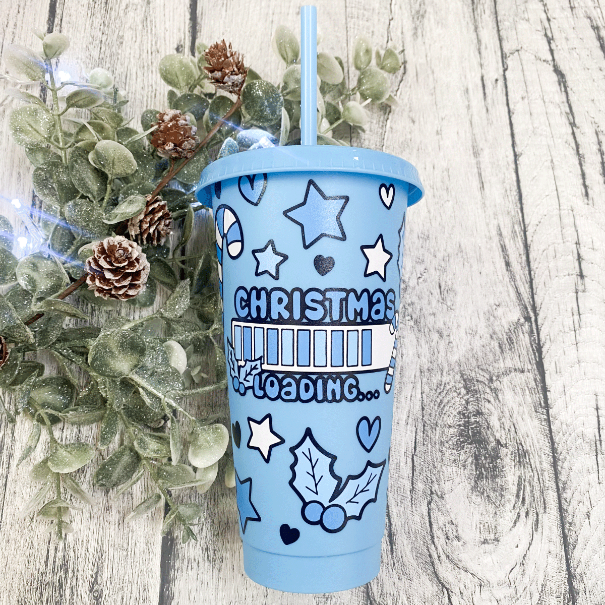 Christmas Loading Coldcup Wrap - Ice Blue