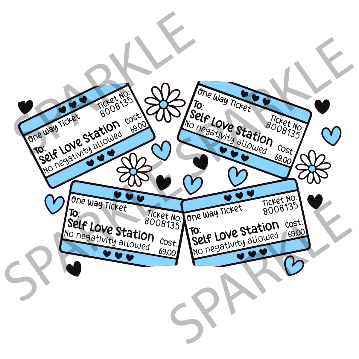 Self Love Ticket Blue 24oz Wrap