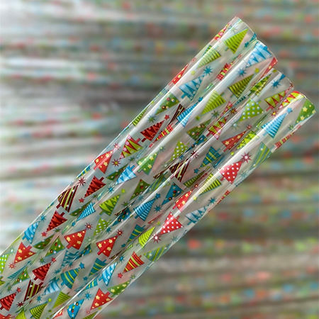 Clear Colourful Christmas Tree Straw