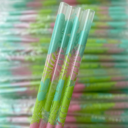 Clear Tropical Leaves Straw