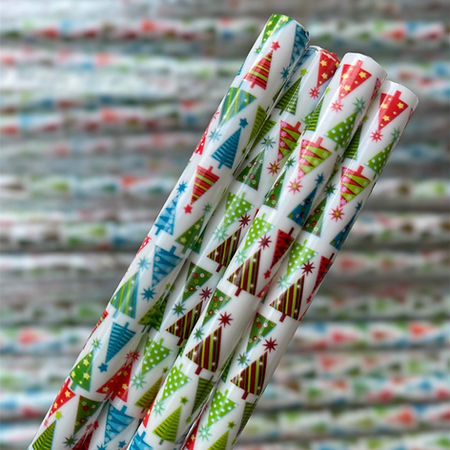 White Colourful Christmas Tree Straw